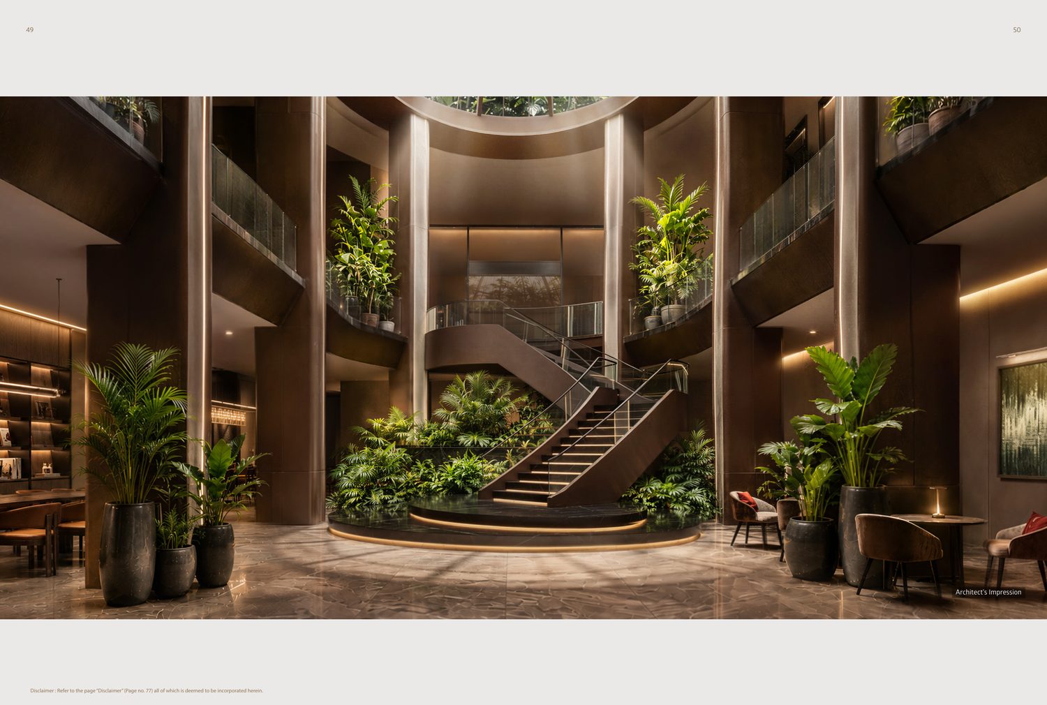 Club interior with green wall, architect's impression