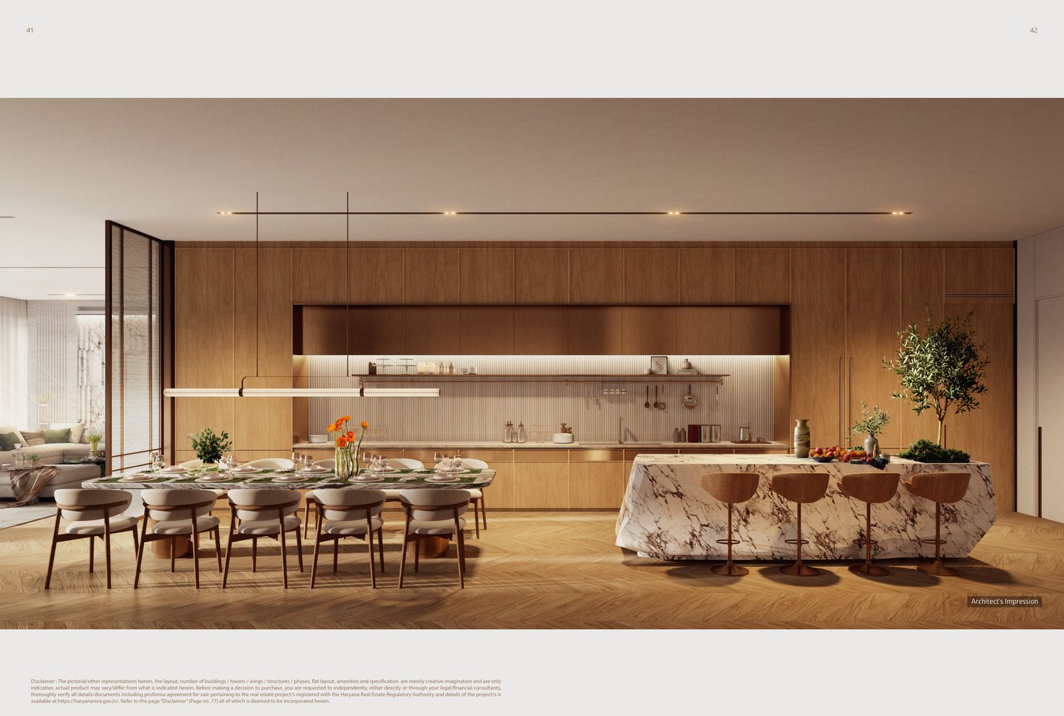 Residence dining and kitchen, architect's impression