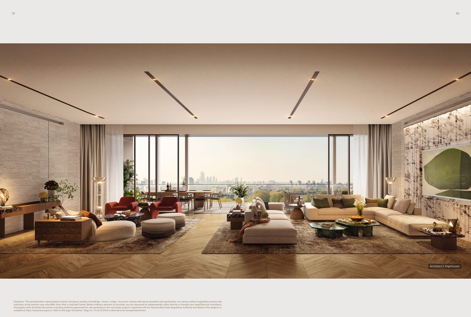 Three Sixty North residence living room, architect's impression